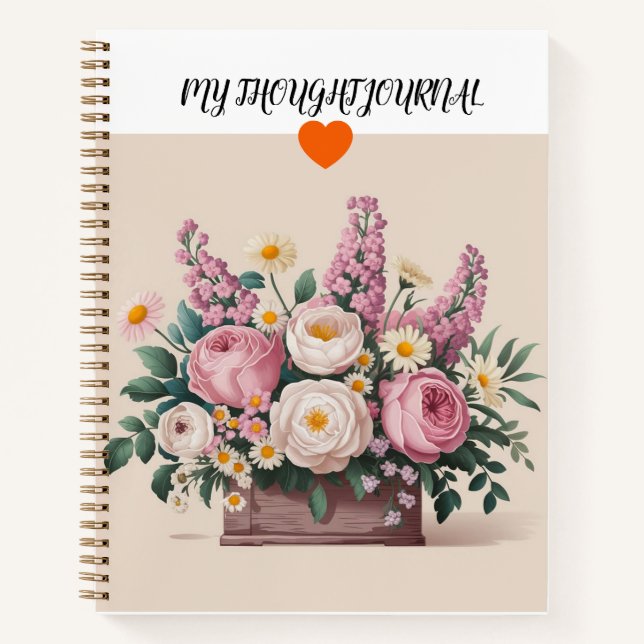 Niedliches Blumenblatt Notizbuch (Vorderseite)