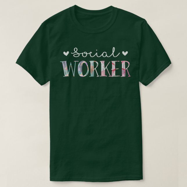 Niedliches Blumendesign für Sozialarbeiter T-Shirt (Design vorne)