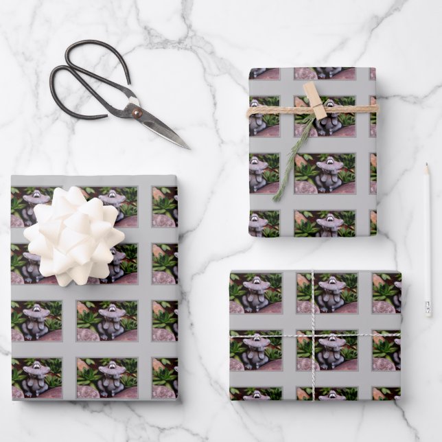Niedliches Blumengartenfrosch Naturmuster   Geschenkpapier Set (Vorderseite)