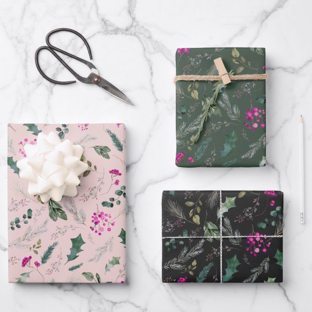Niedliches Blumengeschenk Geschenkpapier Set (Vorderseite)