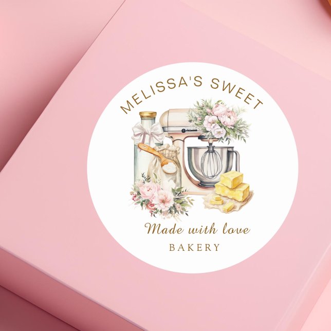 Niedliches Blumenkuchenmischmittel Runder Aufkleber (Von Creator hochgeladen)