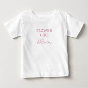 Niedliches Blumenmädchen Personalisierter Name wei Baby T-shirt