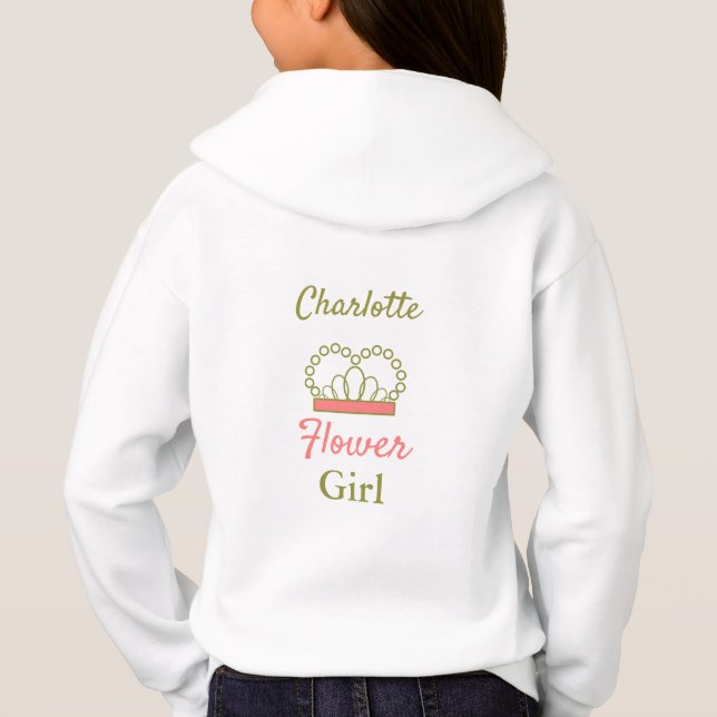 Niedliches Blumenmädchen Princess Crown Brautparty Hoodie (Rückseite)