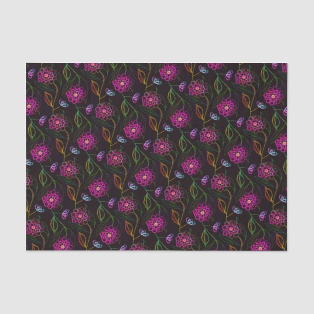 Niedliches Blumenmuster Chic Elegant Klassisches R Seidenpapier (Vorderseite)
