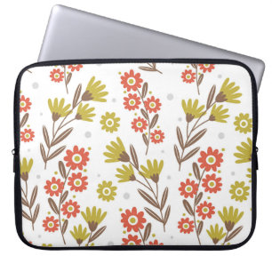 Niedliches Blumenmuster, nahtloser Hintergrund. Laptopschutzhülle