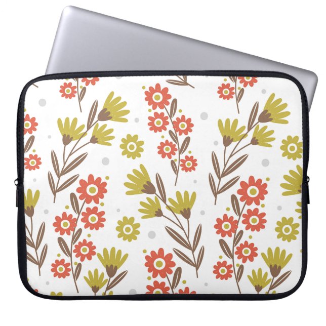 Niedliches Blumenmuster, nahtloser Hintergrund. Laptopschutzhülle (Vorderseite)
