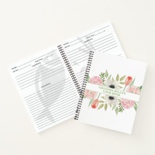 Niedliches Blumenmuster Personalisiertes Rezept Notizbuch