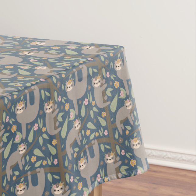 Niedliches Blumensloth-Muster Tischdecke (Beispiel)