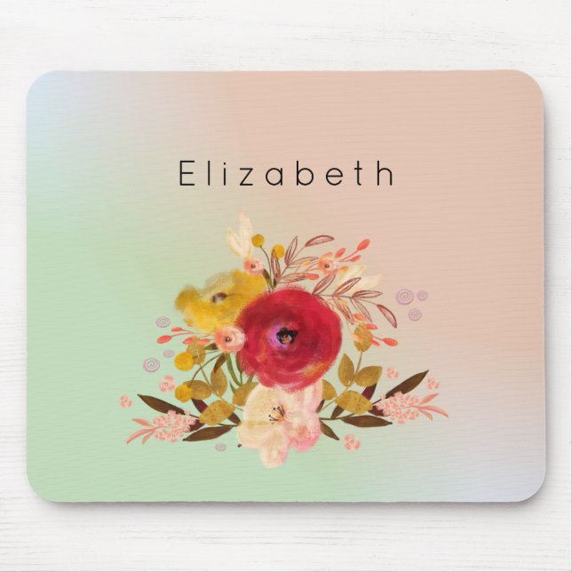 Niedliches Blumenwasser Bouquet Personalisiert Mousepad (Vorne)