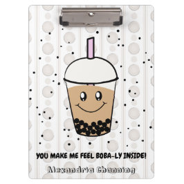 Niedliches Boba Bubble Tee Pun Personalisierte Zwi Klemmbrett
