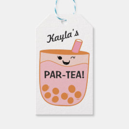 Niedliches Boba-Party für Tee Geschenkanhänger
