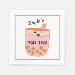 Niedliches Boba-Party für Tee Serviette