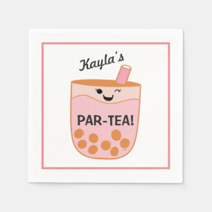 Niedliches Boba-Party für Tee Serviette