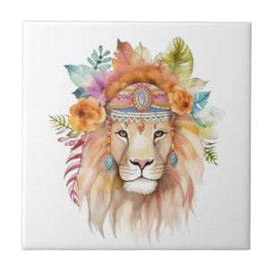 Niedliches boho Aquarellendesign Fliese