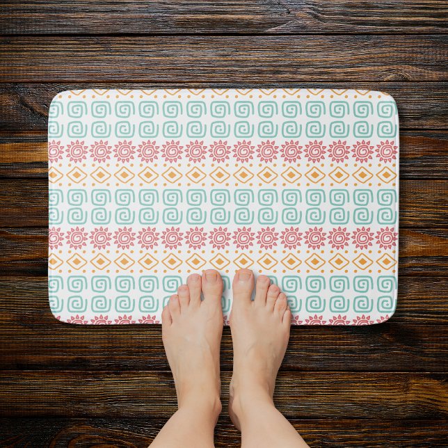 Niedliches boho chic geometrisches Muster Badematte (Von Creator hochgeladen)