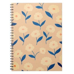 Niedliches Boho Chic Light Orange Blume Notebook Notizblock