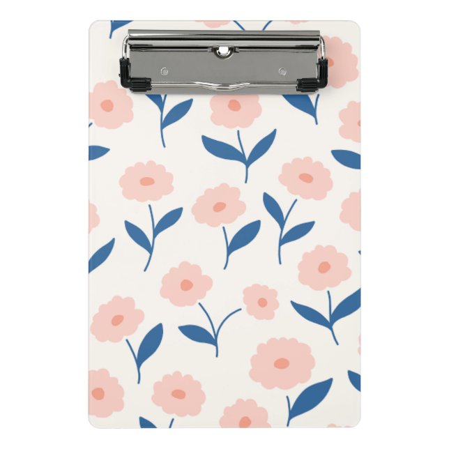 Niedliches Boho Chic Pink-Blume-Muster Mini Klemmbrett (Vorderseite)