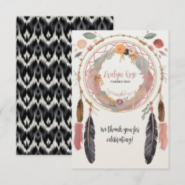 Niedliches Boho Dreamcatcher Baby Dusche Party Dankeskarte