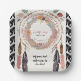 Niedliches Boho Dreamcatcher Baby Dusche Party Pappteller