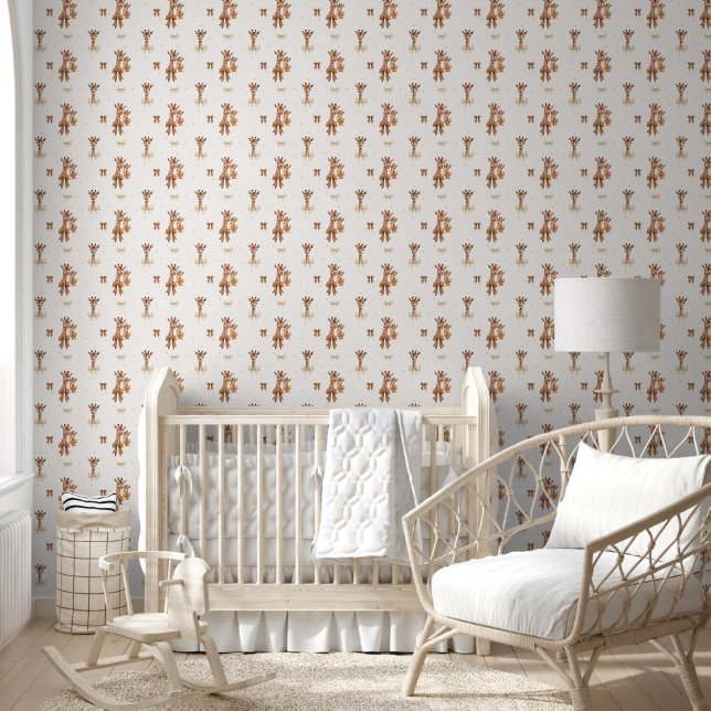 Niedliches Boho Giraffe Pattern Baby Girl Kinderzi Tapete (Kinder)