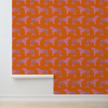 Niedliches Boho Orange und rosa Tiger Art Muster