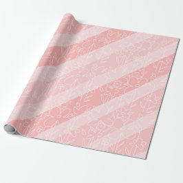 Niedliches Boho Pink Floral Rainbow-Muster Geschenkpapier