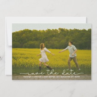 Niedliches Boho Script Foto Save the Date Magnetka Magneteinladung