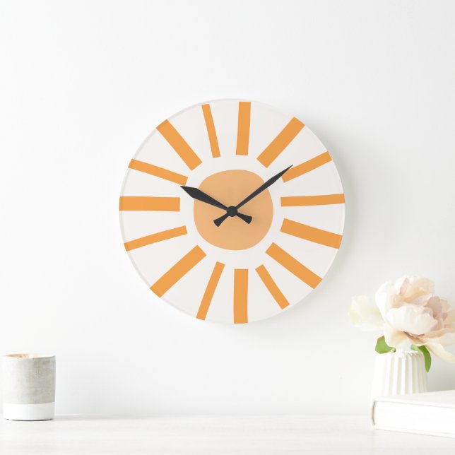 Niedliches Boho Sun-Kinderzimmer-Dekor Große Wanduhr (Zuhause)