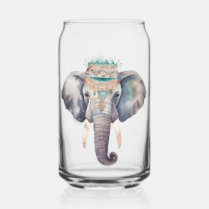 Niedliches boho Wasserfarbe Hippie Elefantendesign Dosenglas