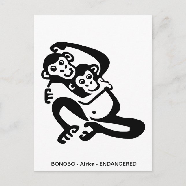 Niedliches BONOBO - Schimpanse - Primat - Ape - Postkarte (Vorderseite)