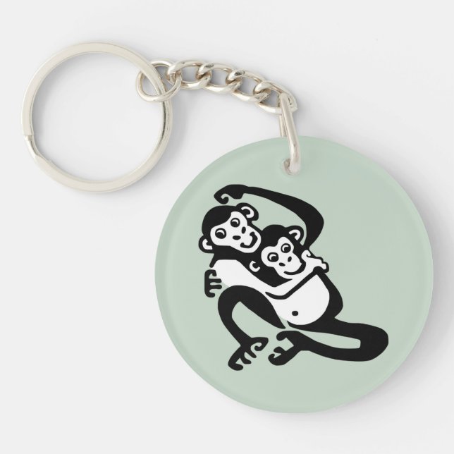 Niedliches BONOBO - Schimpanse - Primat - wild leb Schlüsselanhänger (Vorderseite)