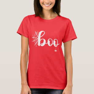 Niedliches "Boo" Halloween-Script mit Spider und W T-Shirt