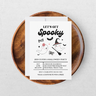 Niedliches Boo Spooky Ghost Halloween Pink Girl Einladung