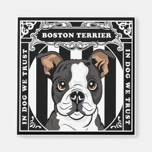 Niedliches Boston-Terrier-Magnet-Quadrat Magnet
