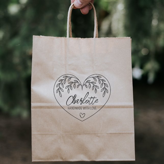 Niedliches botanisches Herz Handgefertigt mit Lieb Gummistempel (Von Creator hochgeladen)