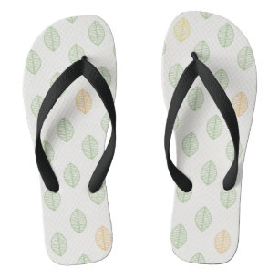 Niedliches botanisches Leaf-Muster Flip Flops