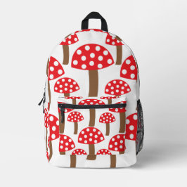 Niedliches botanisches Muster im Roten Pilz Bedruckter Rucksack