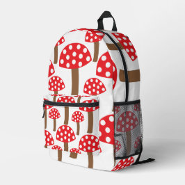 Niedliches botanisches Muster im Roten Pilz Bedruckter Rucksack