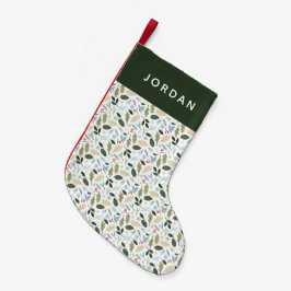 Niedliches botanisches Muster Kleiner Weihnachtsstrumpf