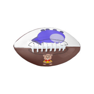 Niedliches Bowtie Teddy Bear Blue Spaceship Football
