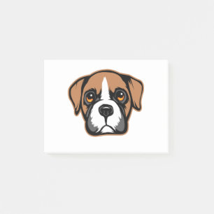 Niedliches Boxer-Hund-Welpen-Portrait Zeichnend Post-it Klebezettel