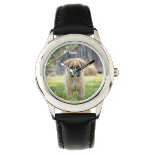 Niedliches Boxer-Welpenkid Personalisiert Armbanduhr