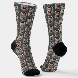 Niedliches Boyfriend Foto für Girlfriend Dark Gray Socken