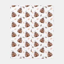 Niedliches Braun- und Beige-Ladybug und Muster für Fleecedecke