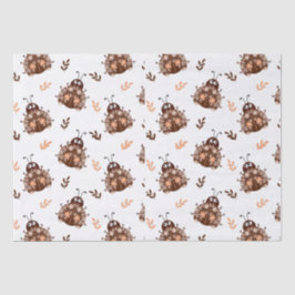 Niedliches Braun- und Beige-Ladybug und Muster für Seidenpapier