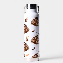 Niedliches Braun- und Beige-Ladybug und Muster für Trinkflasche