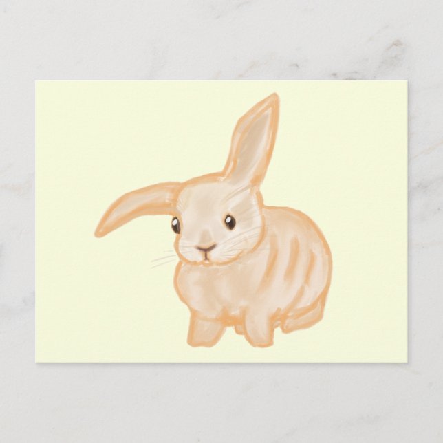 Niedliches braunes Kaninchen - durchsichtig auf ge Postkarte (Vorderseite)