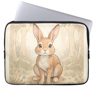 Niedliches braunes Kaninchen in einem Wald Laptopschutzhülle