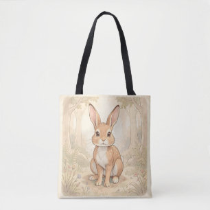 Niedliches braunes Kaninchen in einem Wald Tasche