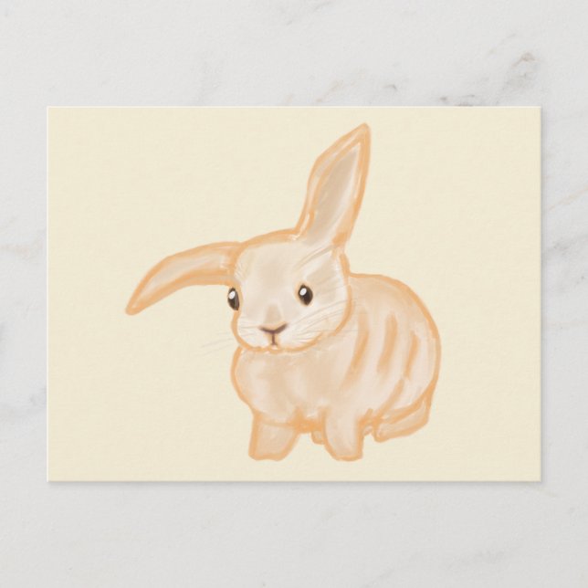 Niedliches braunes Kaninchen - transparent auf Bei Postkarte (Vorderseite)